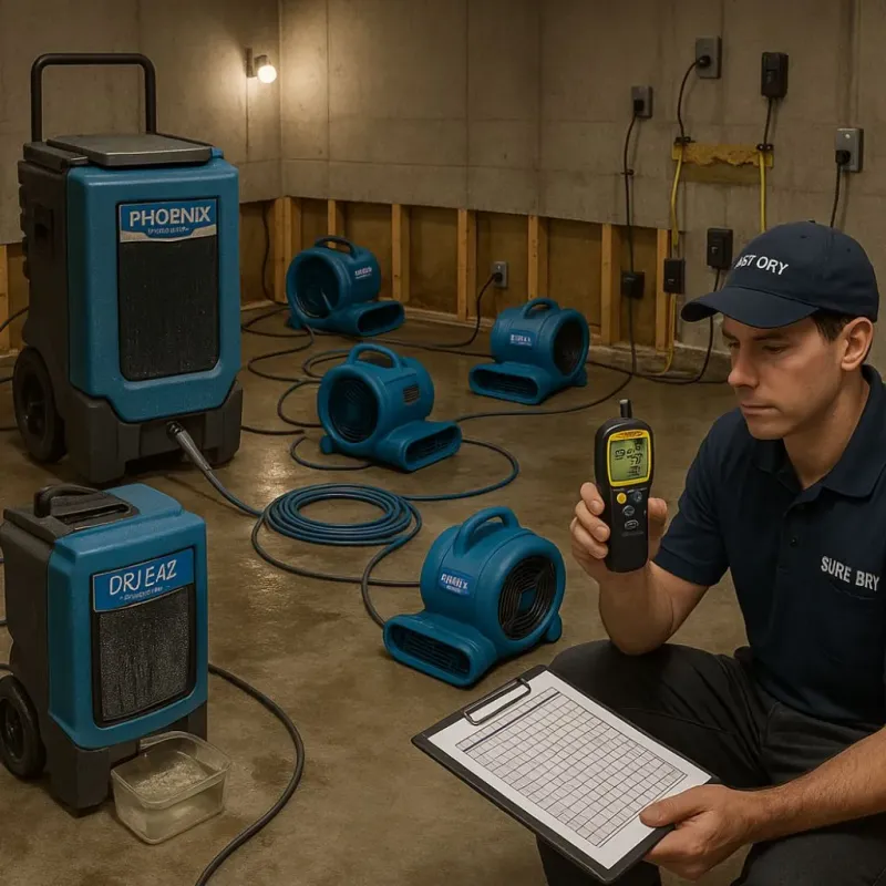 Structural Drying and Dehumidification process in Eden, NY